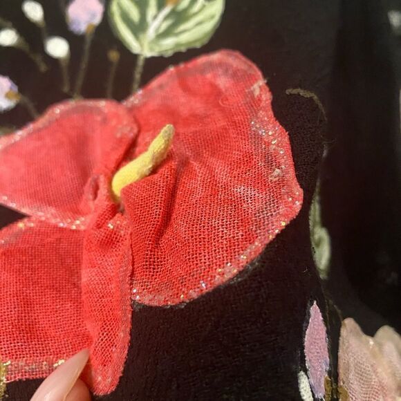 Ana R. By Ana Rosa 100% floral handmade scarf/ shawl , made in Mexico - Picture 6 of 11